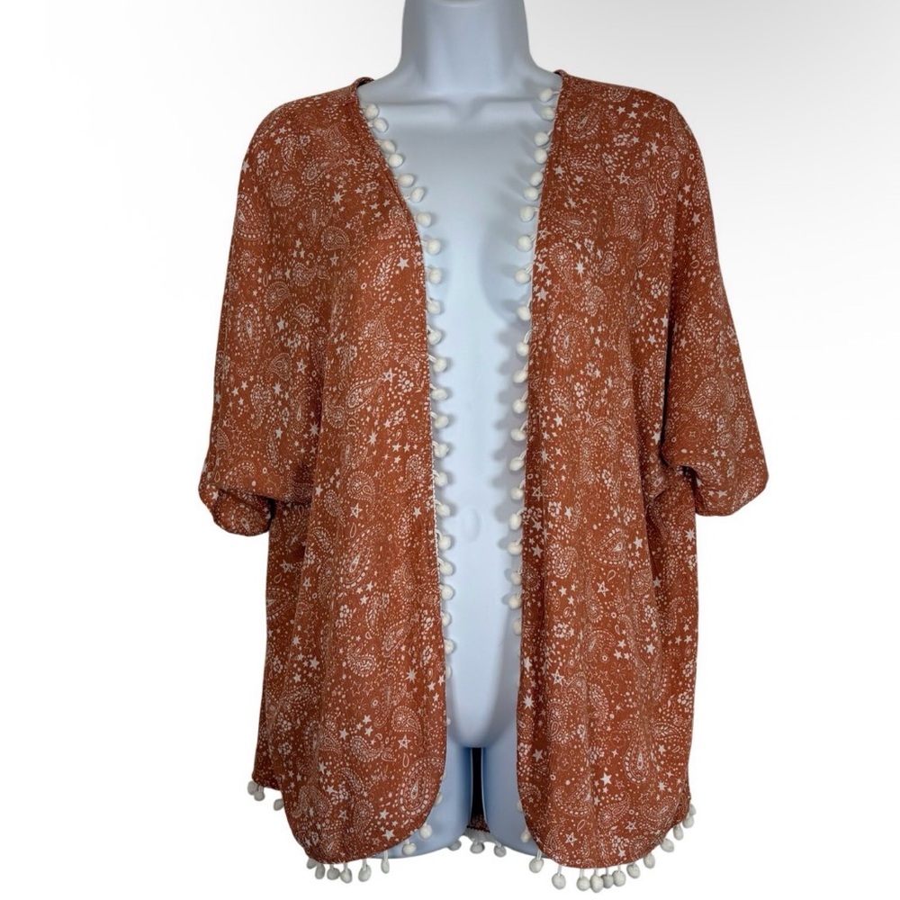 Persaya Girl Boho Rayon Printed Top XL Made in USA Cottagecore Festival Blouse
